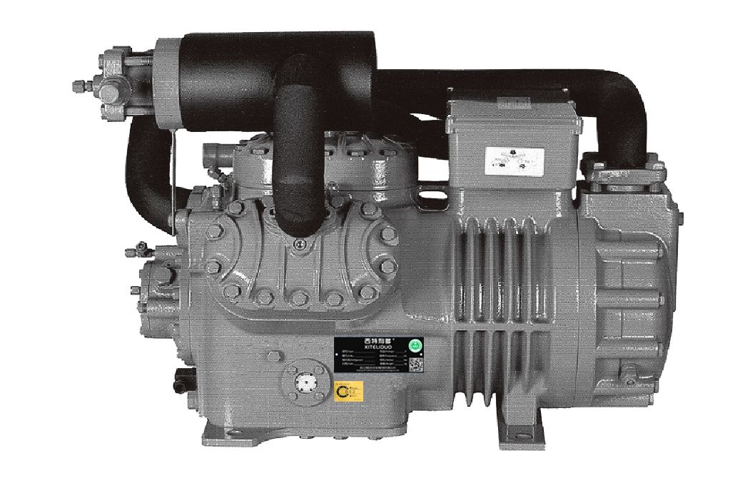 Single two-stage refrigeration compressor
